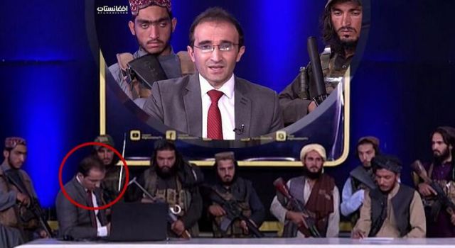 Taliban televizyon stüdyosuna böyle girdi: Dünya dehşet içinde izledi