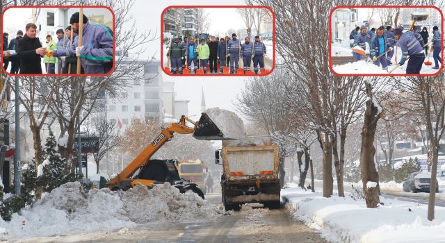 Aksaray Belediye Karla Mücadelesini Sürdürüyor