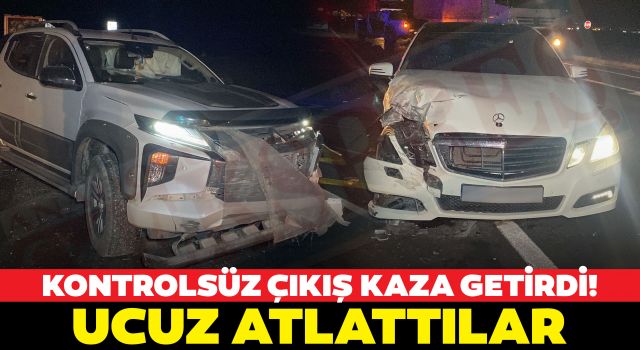 Kontrolsüz Çıkış Kaza Getirdi! Ucuz Atlattılar