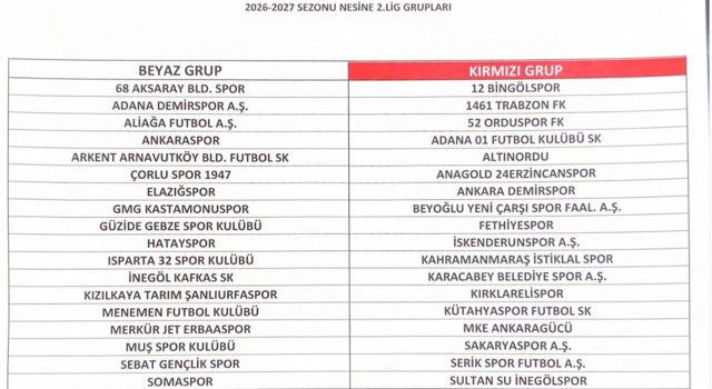 Nesine 2. Lig’de gruplar belli oldu