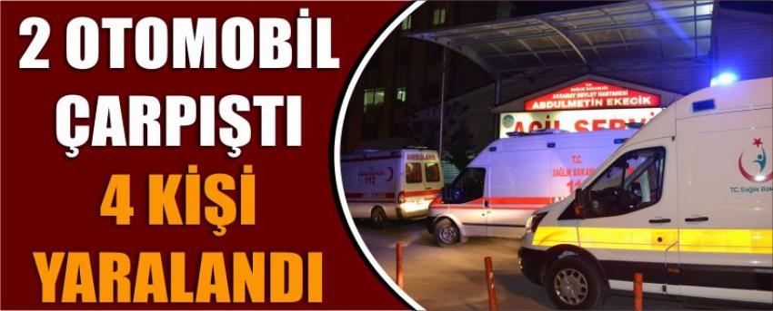 2 Otomobil Çarpıştı 4 Kişi Yaralandı