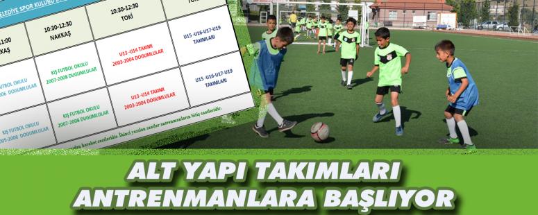 Alt Yapı Takımları Antrenmanlara Başlıyor