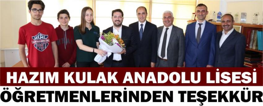 Hazım Kulak Anadolu Lisesi Öğretmenlerinden Teşekkür