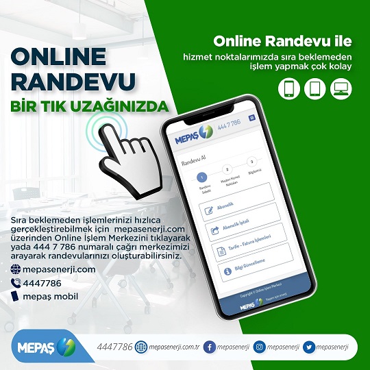 MEPAŞ’da Online Randevu Dönemi