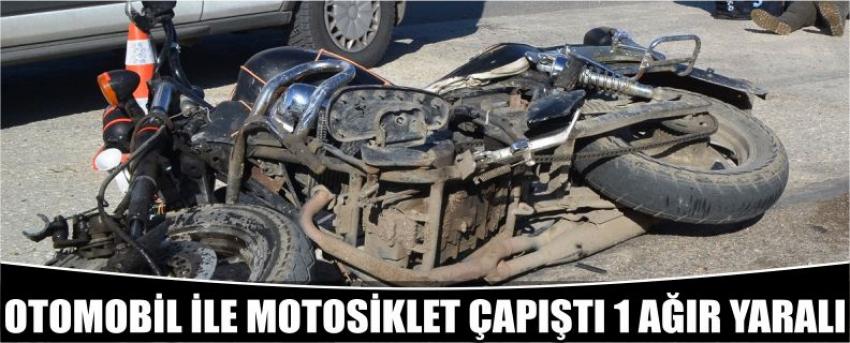 Otomobil İle Motosiklet Çapıştı 1 Ağır Yaralı