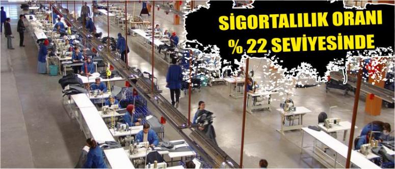 Sigortalılık Oranı % 22 Seviyesinde