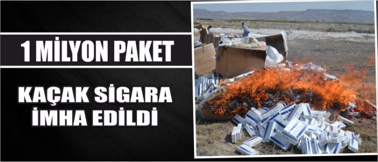 1 Milyon Paket Kaçak Sigara İmha Edildi 