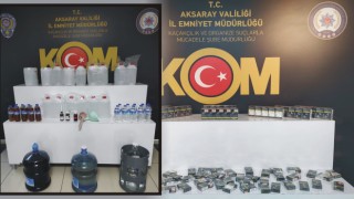 Aksaray’da kaçak alkol ve kaçak sigara operasyonu