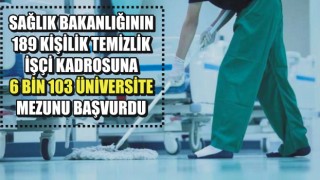 Sağlık Bakanlığının 189 Kişilik Temizlik İşçi Kadrosuna 6 Bin 103 Üniversite Mezunu Başvurdu