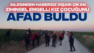 Ailesinden Habersiz Dışarı Çıkan Zihinsel Engelli Kız Çocuğunu AFAD Buldu