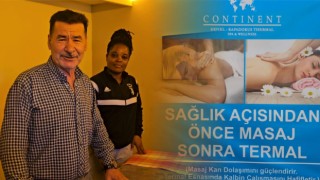 Kapadokus Termal’de Yapılan Masaj İçin Sıraya Giriyorlar