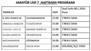 Amatör Ligi’nde 7. hafta maç takvimi belli oldu
