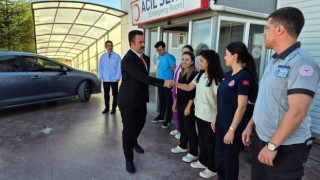 Gülağaç Kaymakamı Şahin, hastanedeki çalışmaları inceledi