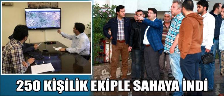 250 Kişilik Ekiple Sahaya İndi