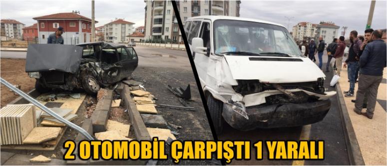 2 Otomobil Çarpıştı 1 Yaralı