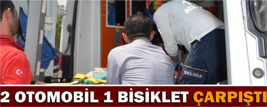 2 Otomobil 1 Bisiklet Çarpıştı