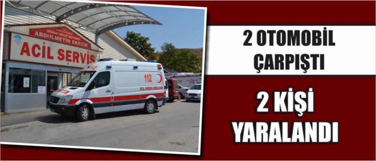  2 Otomobil Çarpıştı 2 Kişi Yaralandı