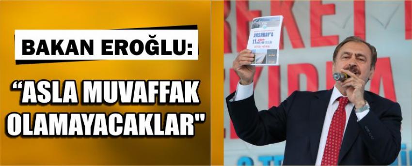 Bakan Eroğlu: "Asla Muvaffak Olamayacaklar"