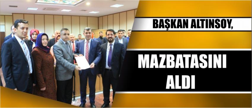  Başkan Altınsoy, Mazbatasını Aldı