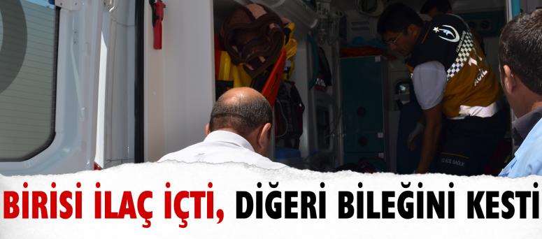 Birisi İlaç İçti, Diğeri Bileğini Kesti