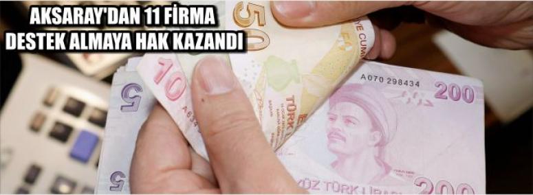 Aksaray’dan 11 Firma Destek Almaya Hak Kazandı