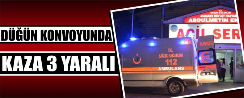 Düğün Konvoyunda Kaza 3 Yaralı