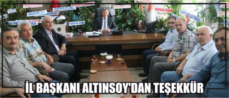 İl Başkanı Altınsoy’dan Teşekkür