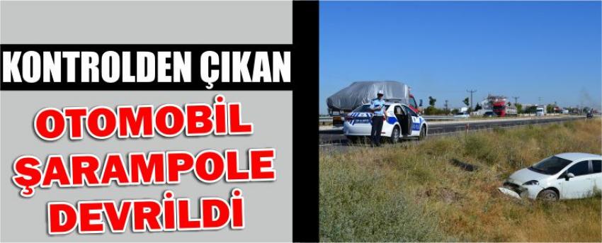 Kontrolden Çıkan Otomobil Şarampole Devrildi