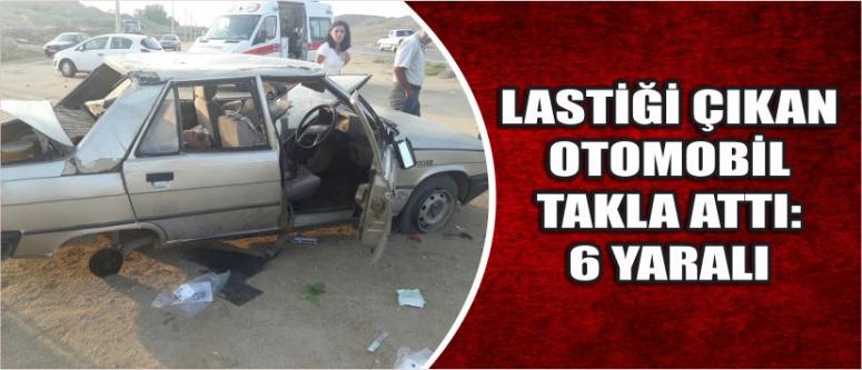 Lastiği Çıkan Otomobil Takla Attı: 6 Yaralı
