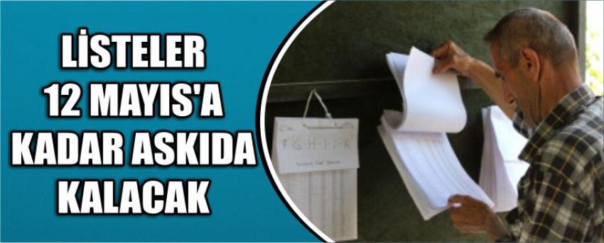Listeler 12 Mayıs’a Kadar Askıda Kalacak