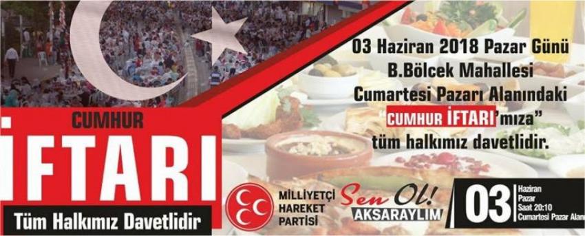 Mhp'nin Cumhur İftarı Pazar Günü