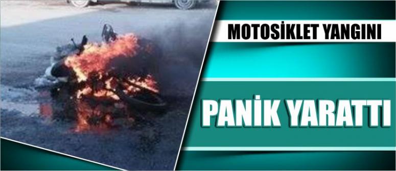 Motosiklet Yangını Panik Yarattı