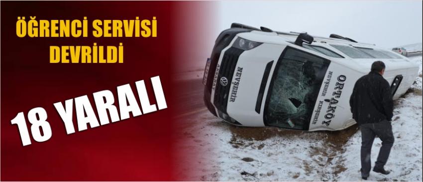 Öğrenci Servisi Devrildi: 18 Yaralı
