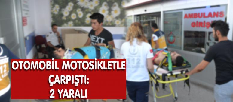 Otomobil Motosikletle Çarpıştı: 2 Yaralı