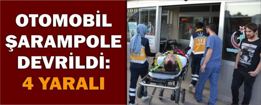 Otomobil Şarampole Devrildi: 4 Yaralı