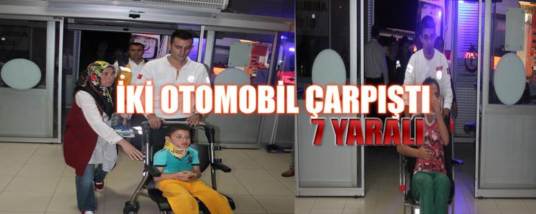 İki Otomobil Çarpıştı 7 Yaralı