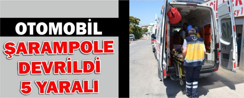 Otomobil Şarampole Devrildi 5 Yaralı