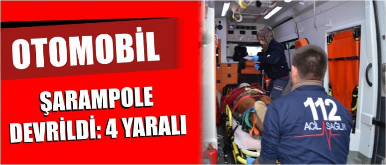Otomobil Şarampole Devrildi: 4 Yaralı