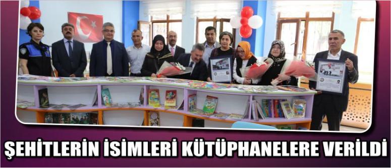 Şehitlerin İsimleri Kütüphanelere Verildi