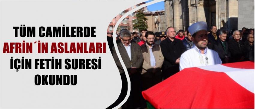 Tüm Camilerde Afrin´İn Aslanları İçin Fetih Suresi Okundu
