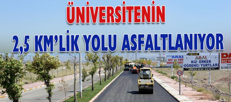 Üniversitenin 2,5 Km’lik Yolu Asfaltlanıyor