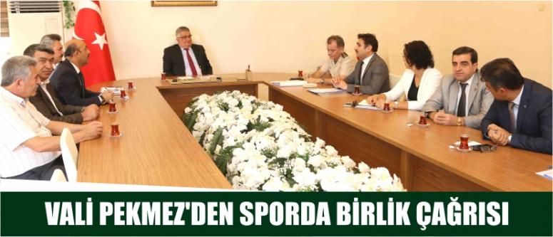  Vali Pekmez’den Sporda Birlik Çağrısı